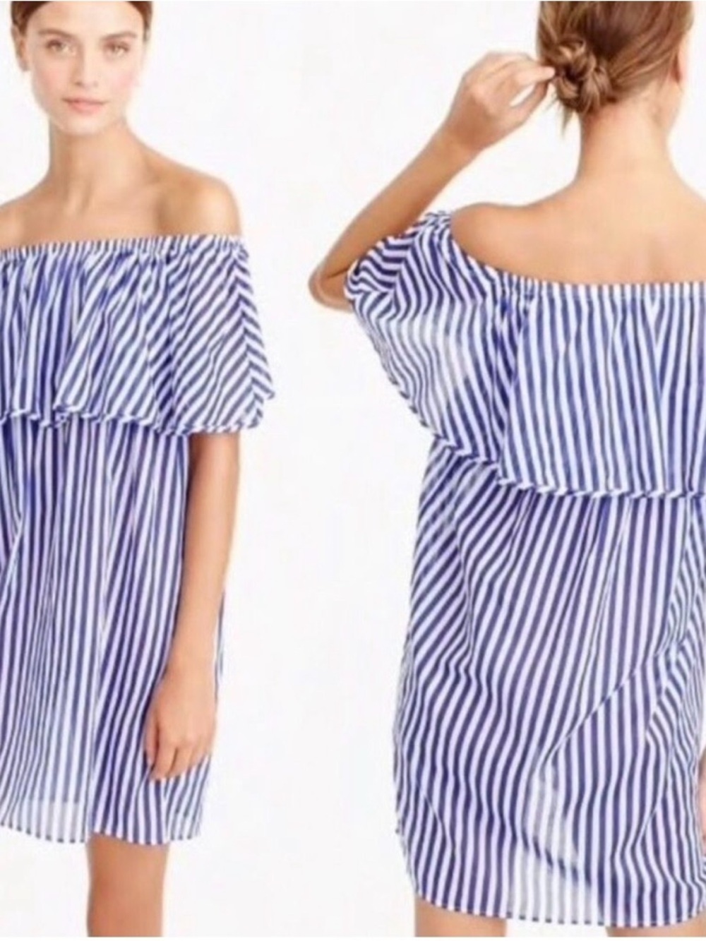J. Crew Women's Size Large off shoulder striped beach cover up
